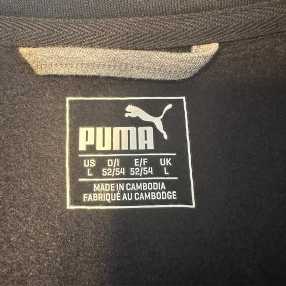 NWT PUMA Full Zip Fleece Sweatshirt Trainer Men's  Black Size L - Picture 3 of 6